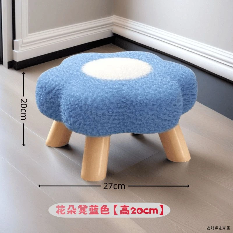A18可爱花朵小凳子实木凳家用门口换鞋凳客厅阳台茶几凳儿童坐凳