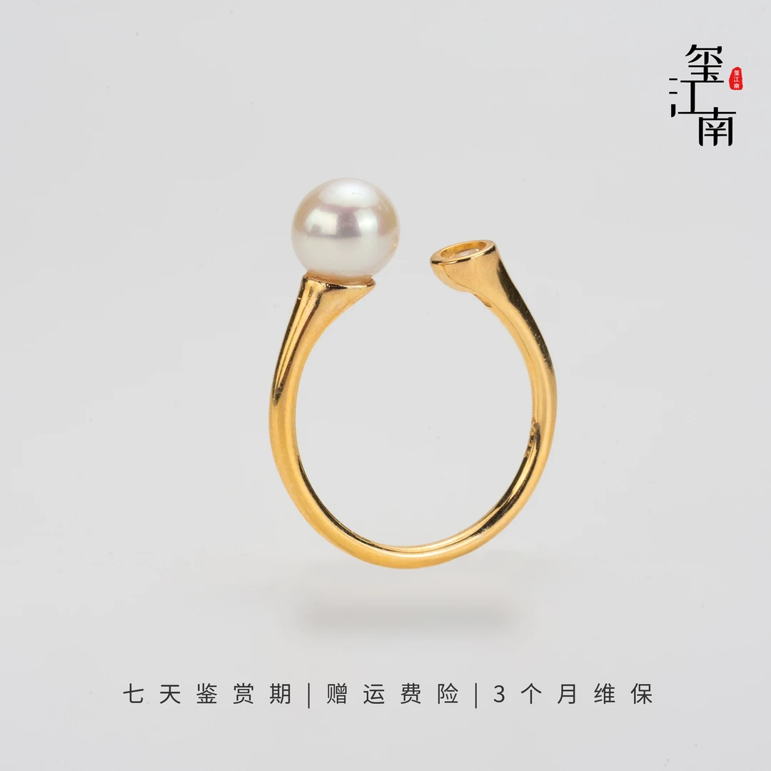 泡泡戒指｜淡水无核珍珠戒指S925银气质正圆开口戒6.5-7.5mm FJ035