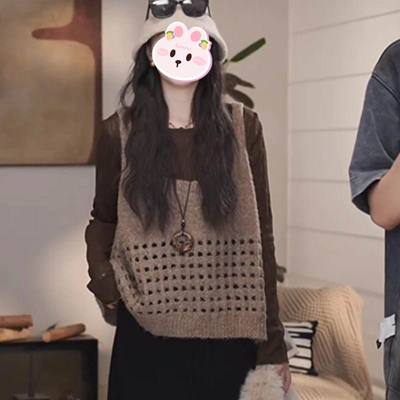 显瘦百搭通勤时尚套装女2025秋季新款咖色长袖上衣马甲休闲两件套