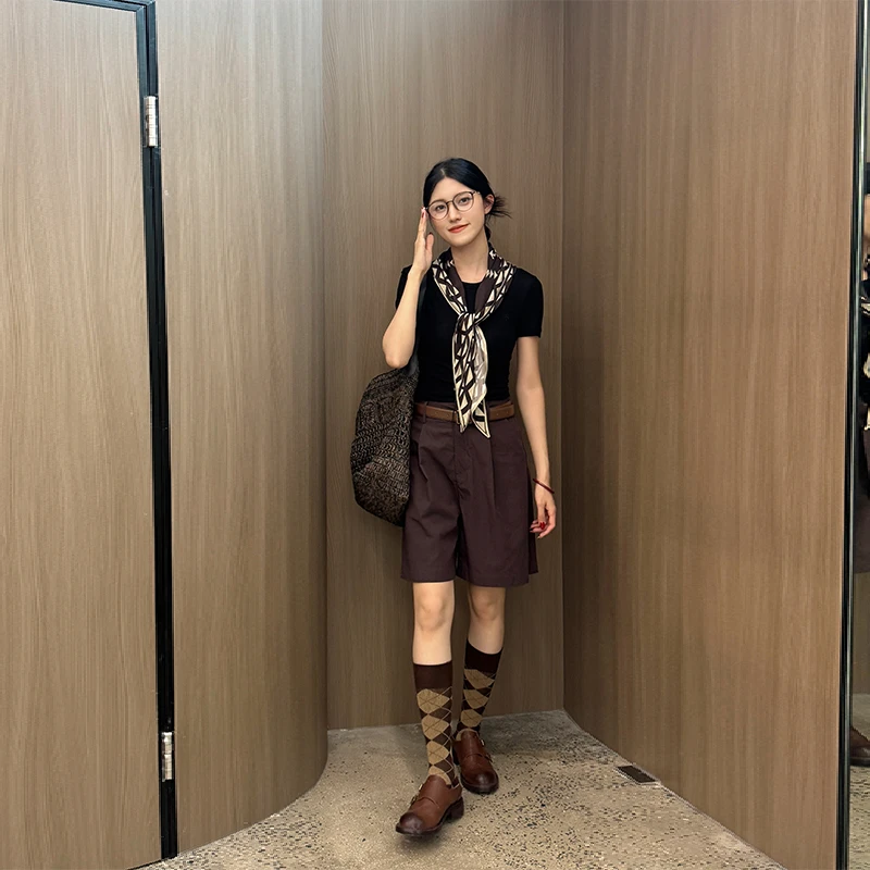 【VIINS】简约压褶西装短裤休闲百搭好穿中裤5788