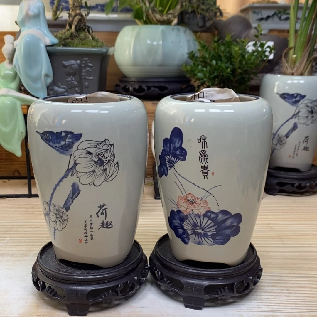 紫砂陶瓷艺术花盆陶瓷