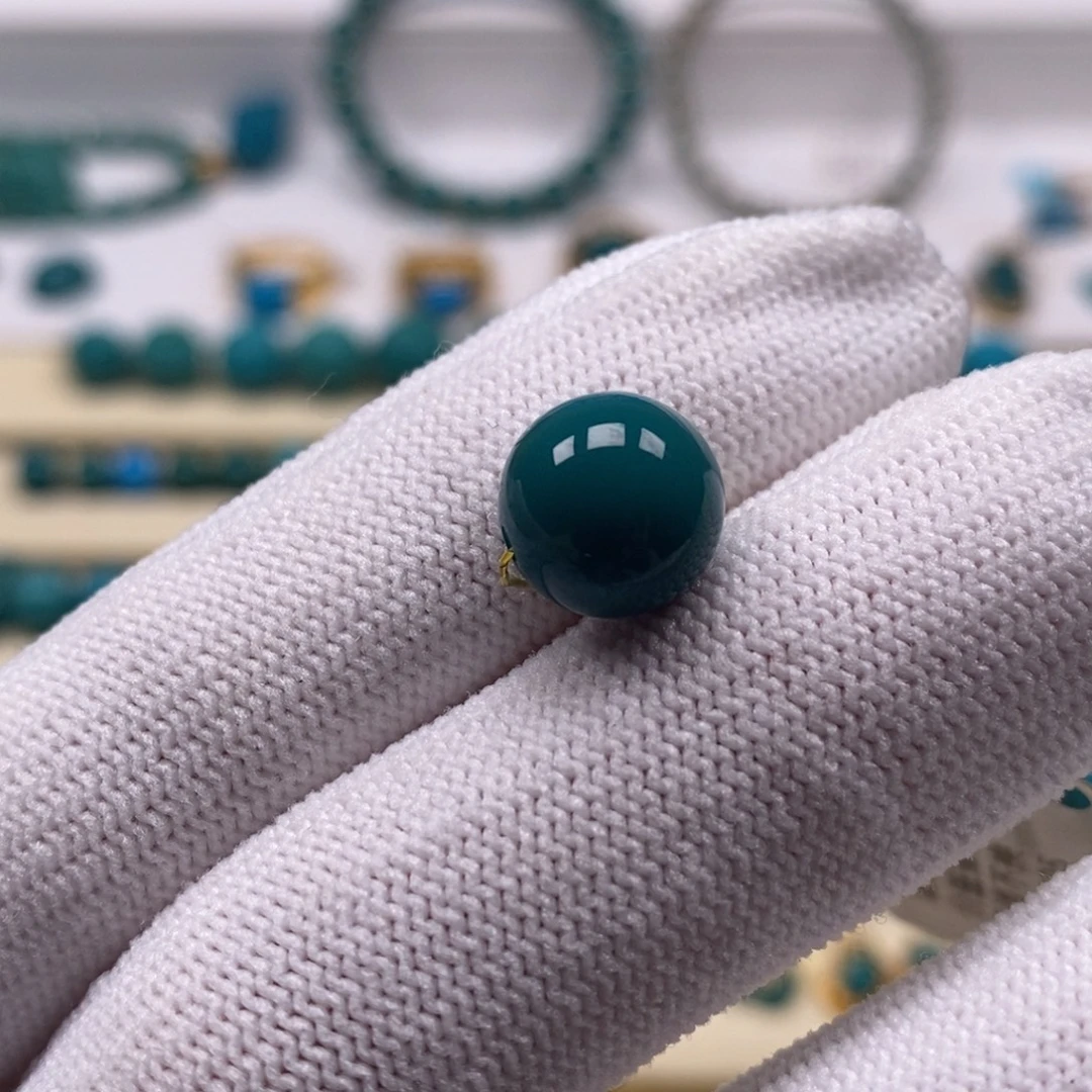 绿松石未镶嵌珠宝奇石圆珠10.3mm