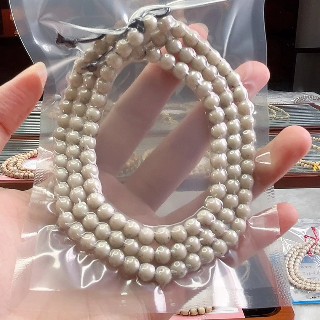 星月菩提手串Fqh6mm玉化冰透 三分之二留白 针尖星