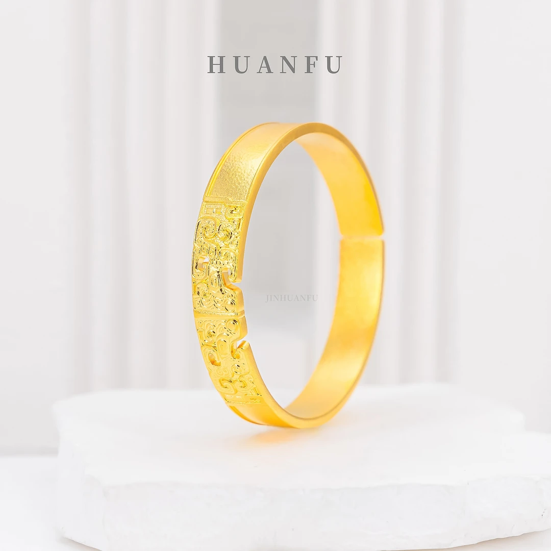 足银手镯 瑞兽手镯 古法磨砂厚包工艺 时尚轻奢百搭气质复古精美