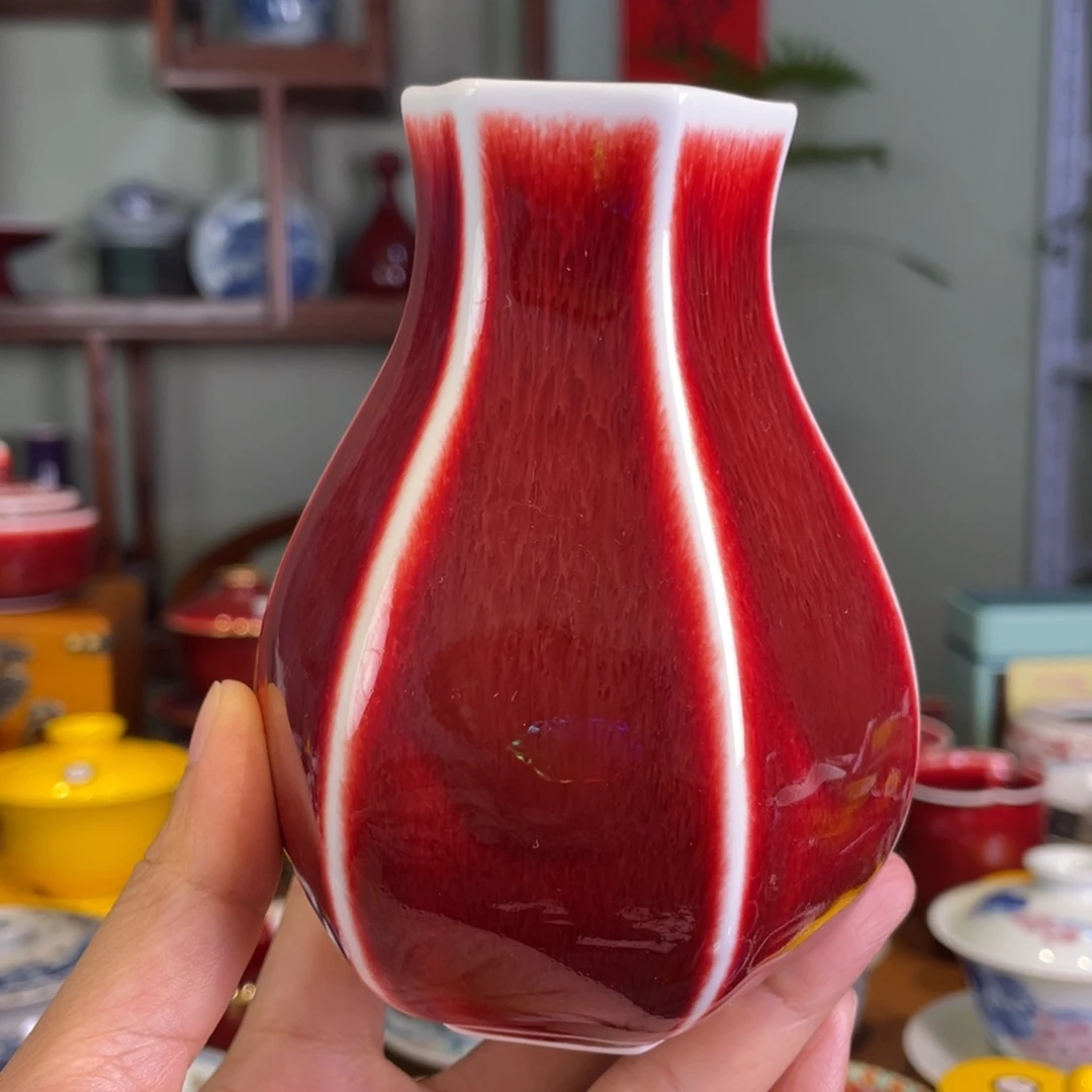 清欢雅玩原矿郎红六方瓶