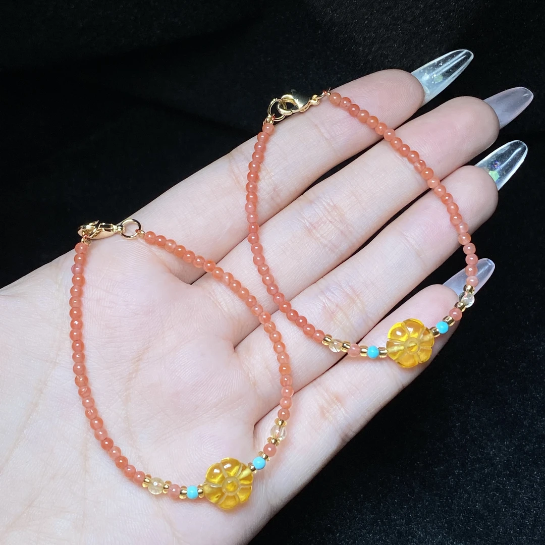 【小北珠宝】琥珀DIY手链尺寸约9*9mm【多样性发一件】15-WP04X42