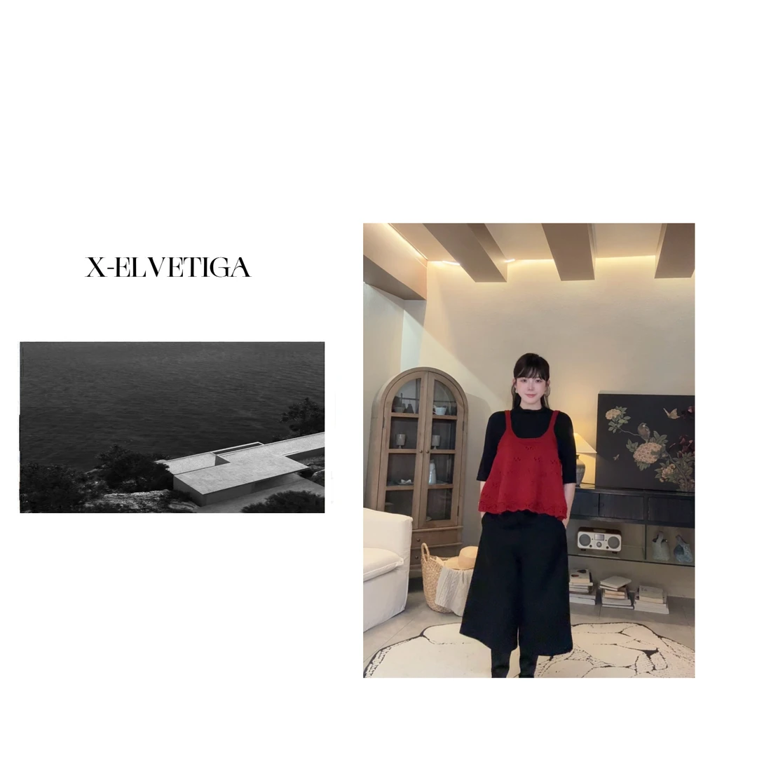 【X-ELVETIGA】红韵马甲/秋季针织吊带女款红色背心百搭时尚气质