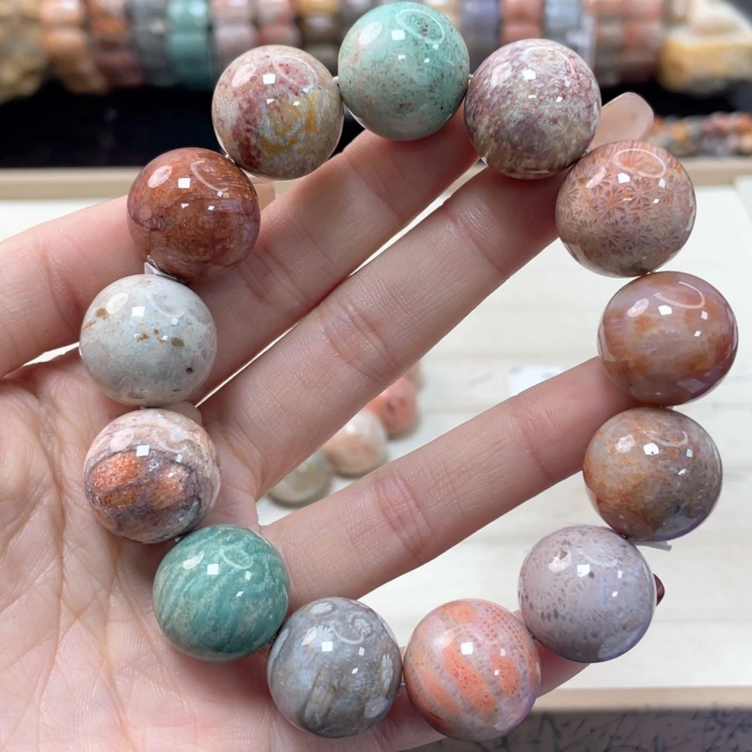 硅化珊瑚（珊瑚玉）手链未镶嵌?****?290