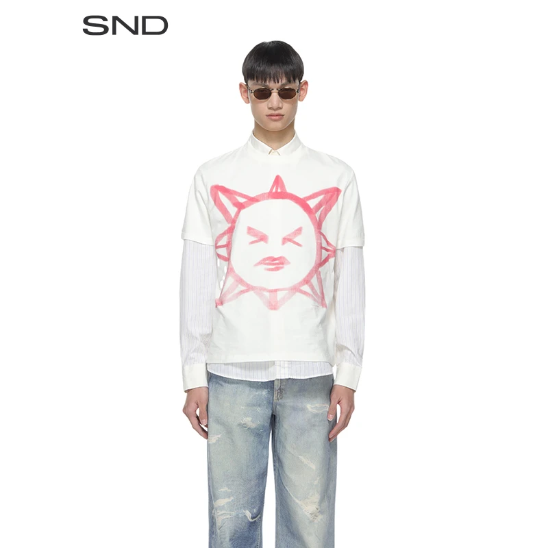 【SNDOUR LEGACY设计师品牌】SNDSS25太阳图案男士T恤