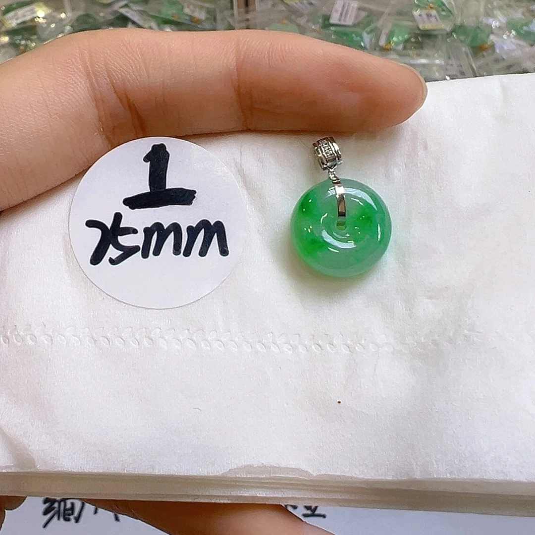 翡翠18K金镶嵌吊坠(不含链)翡翠