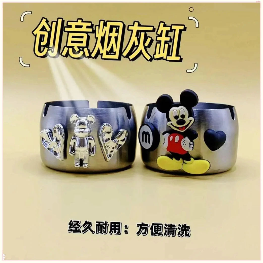 不锈钢烟灰缸桌面家用CZ32商用防风大号酒吧网餐厅酒店防摔【咪旺】