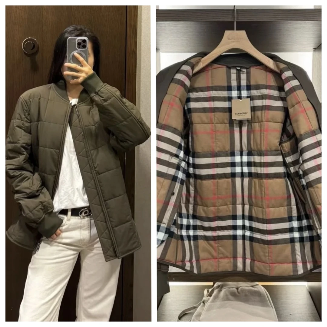 全新未使用 BURBERRY/博柏利 纯色拉链棒球领飞行员长袖夹克外套