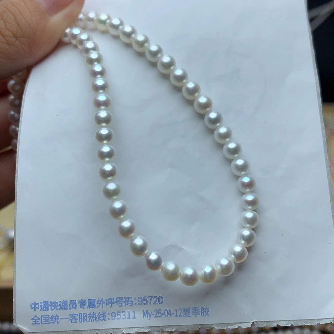 未镶嵌淡水珍珠4-5困*t44拆手链