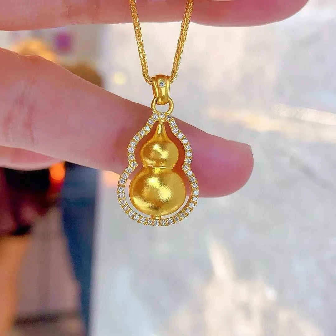 合金项链 网红新款实心葫芦项链经典时尚气质百搭轻奢潮流精美