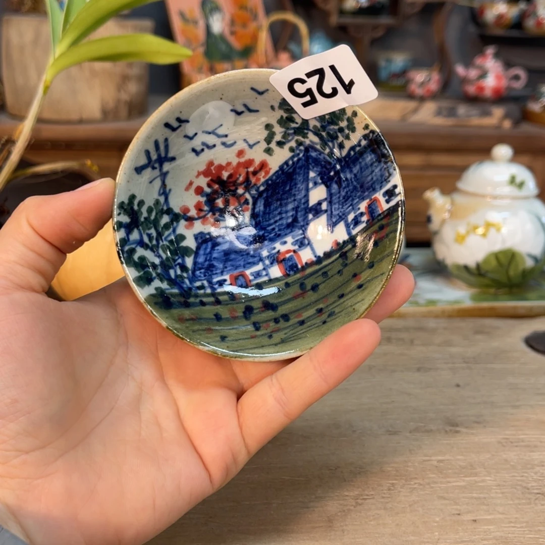 壶素浅陶瓷手工手绘