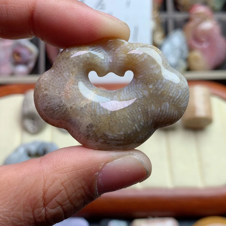 硅化珊瑚（珊瑚玉）颈饰未镶嵌