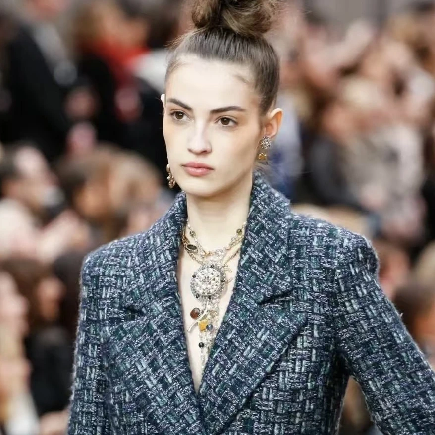 铜合金琉璃项链 欧美风时尚链条黑色琉璃项链彩色元素复古长款