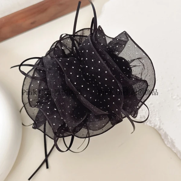 Pink Girl  W902韩版气质甜美云朵波点丸子夹优雅超仙高级感精致