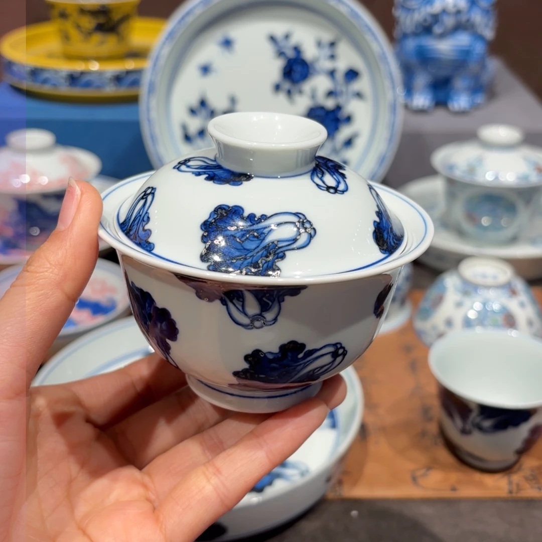 瓷片手工手绘陶瓷茶具