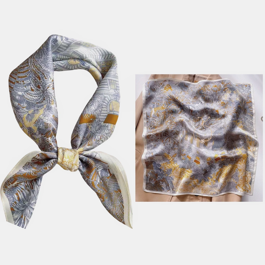 【高定版本】老花手 琏！时尚百搭春夏幸运四叶草丝巾气质轻奢老花