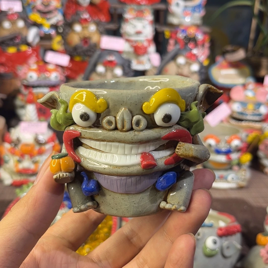 桃***水泥塑纯手工茶宠摆件