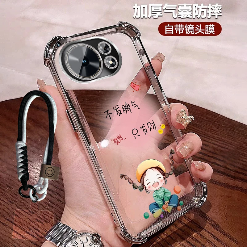 带镜头膜适用华为麦芒40手机壳女士防摔软壳TYH651M透明全包 小众