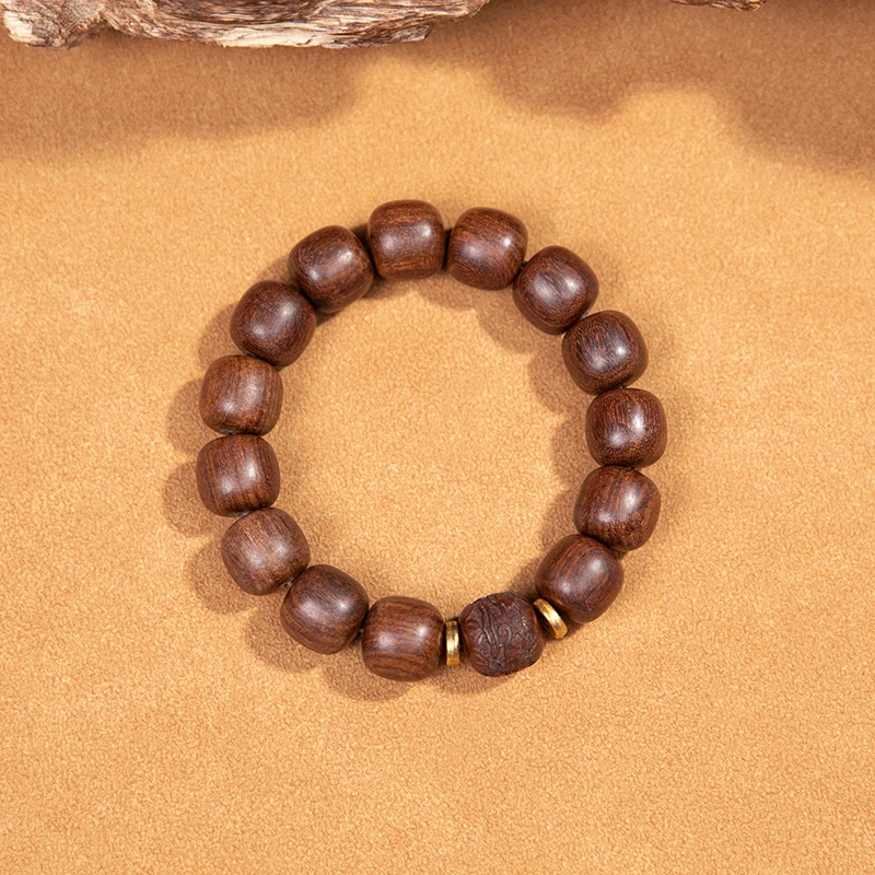 【雨汐珠宝】“新粉福利”老型金丝檀文玩手串14mm+ ESCX177