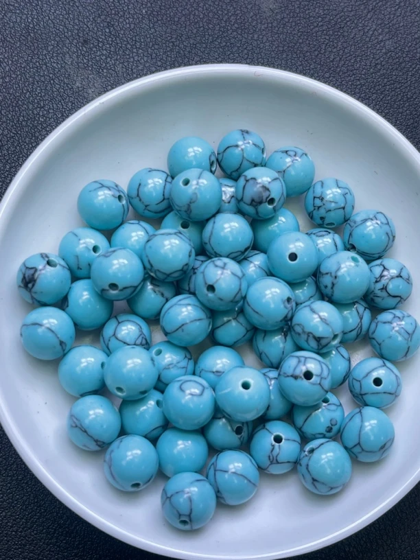 天然珠宝玉石 湖水蓝散珠A811  8MM 30颗（赠弹力绳）