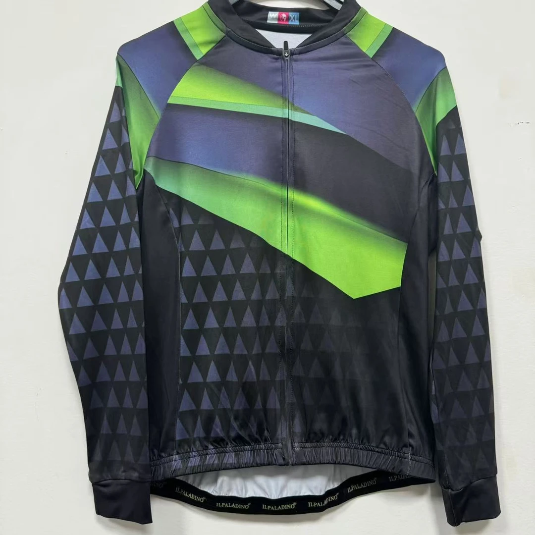 SQ 761【黑绿牛奶丝长袖女士 】ILPALADINO专业版骑行服户外