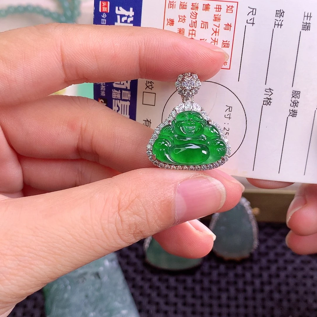 颈饰银S925镶嵌翡翠翡翠