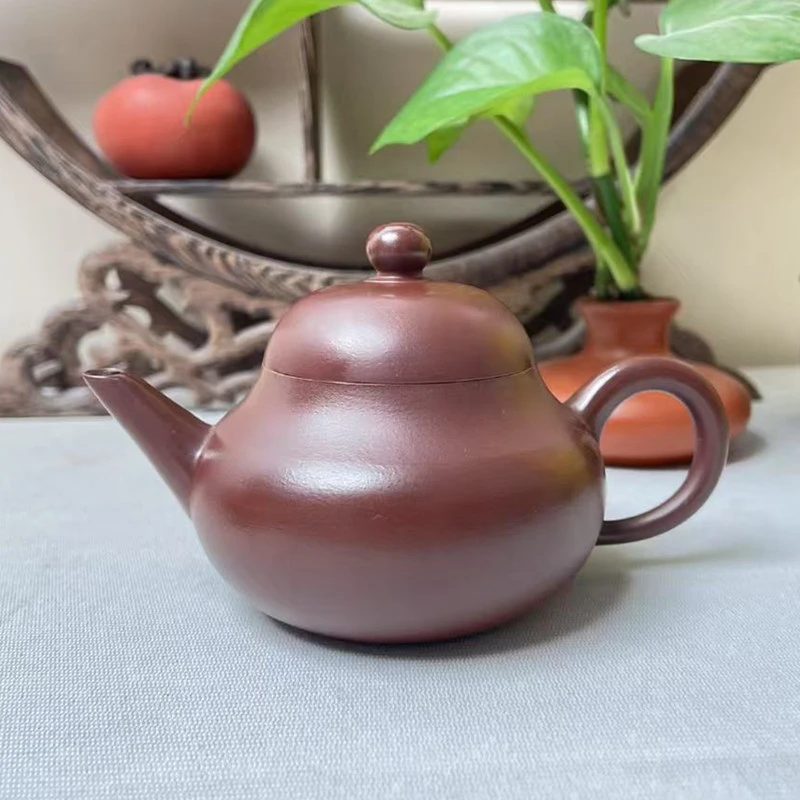 潮州薄胎紫泥剑梨手拉壶茶壶大口泡茶壶冲茶工夫茶具冲罐140ml