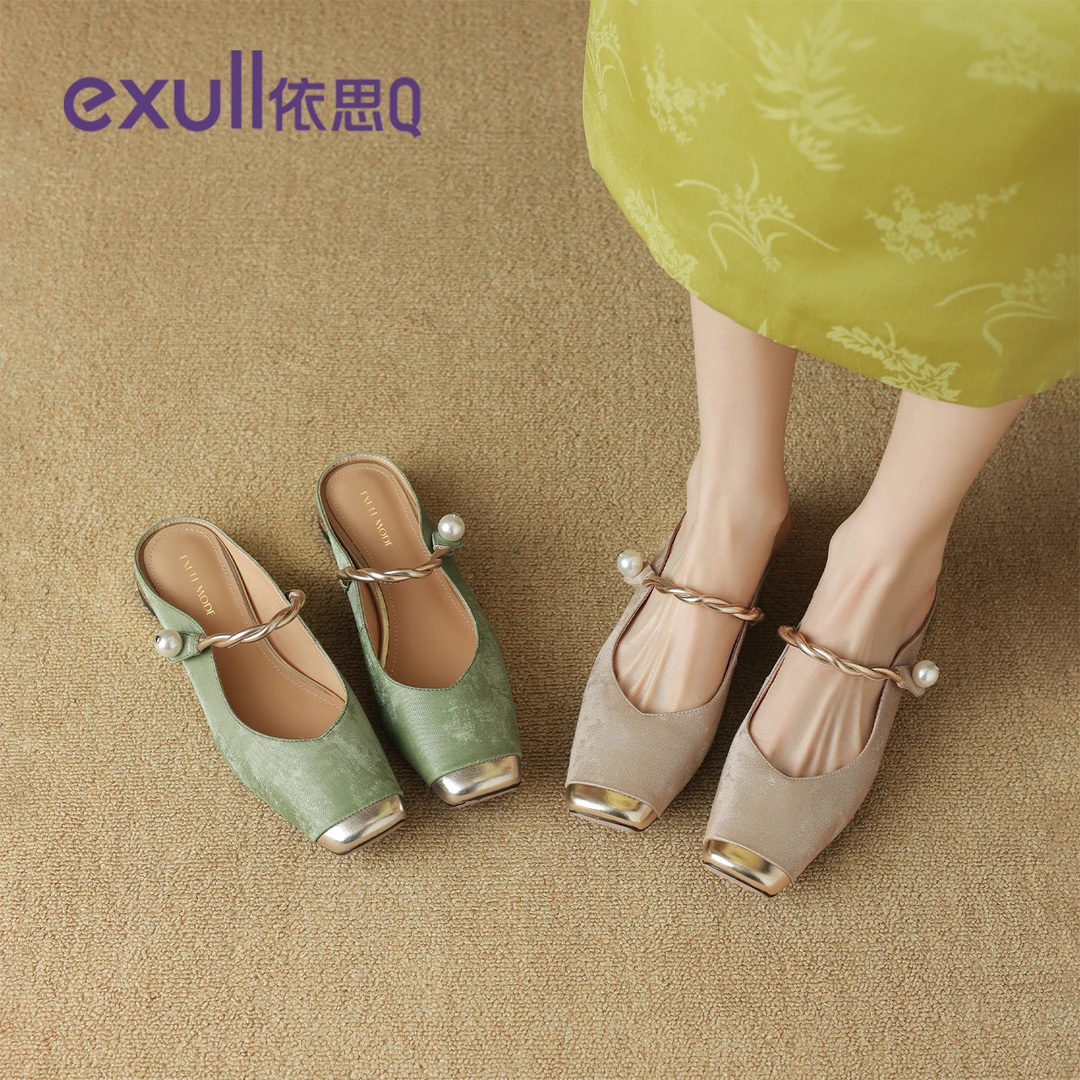 依思Q包头拖鞋女2025新款夏季新中式外穿凉鞋法式凉拖女鞋穆勒鞋