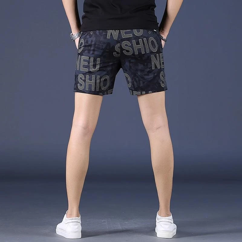 高端夏季薄款三分短裤男潮牌潮流休闲马裤沙滩裤冰丝四分裤五分裤
