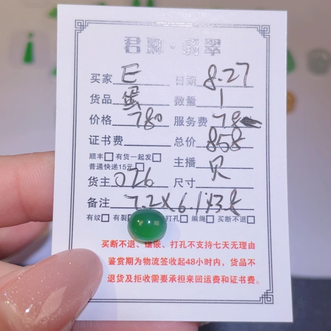 E***^颈饰未镶嵌翡翠裸石