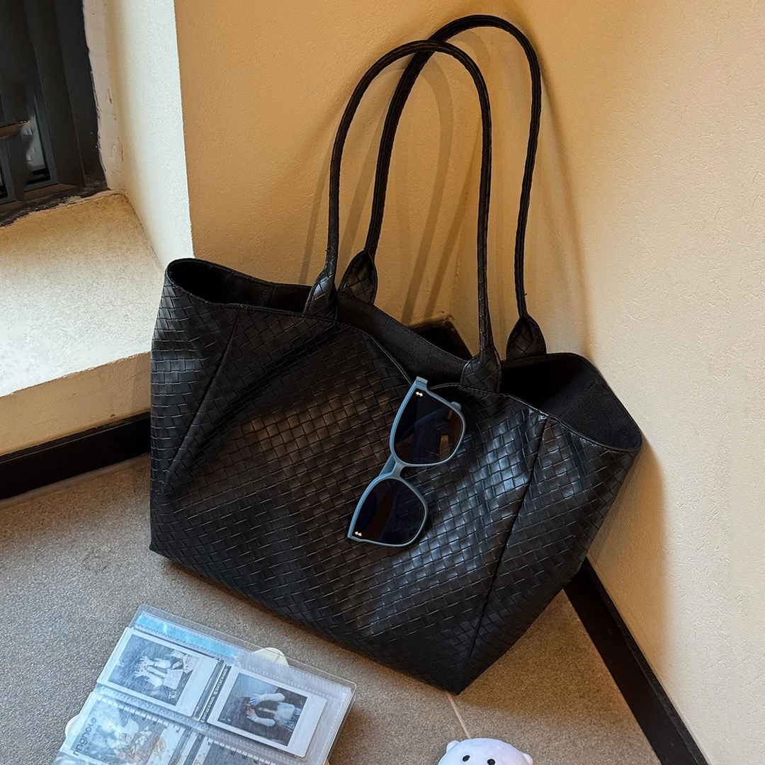 韩系高级感编织包包女2026新款大容量通勤单肩包手提托特包购物袋