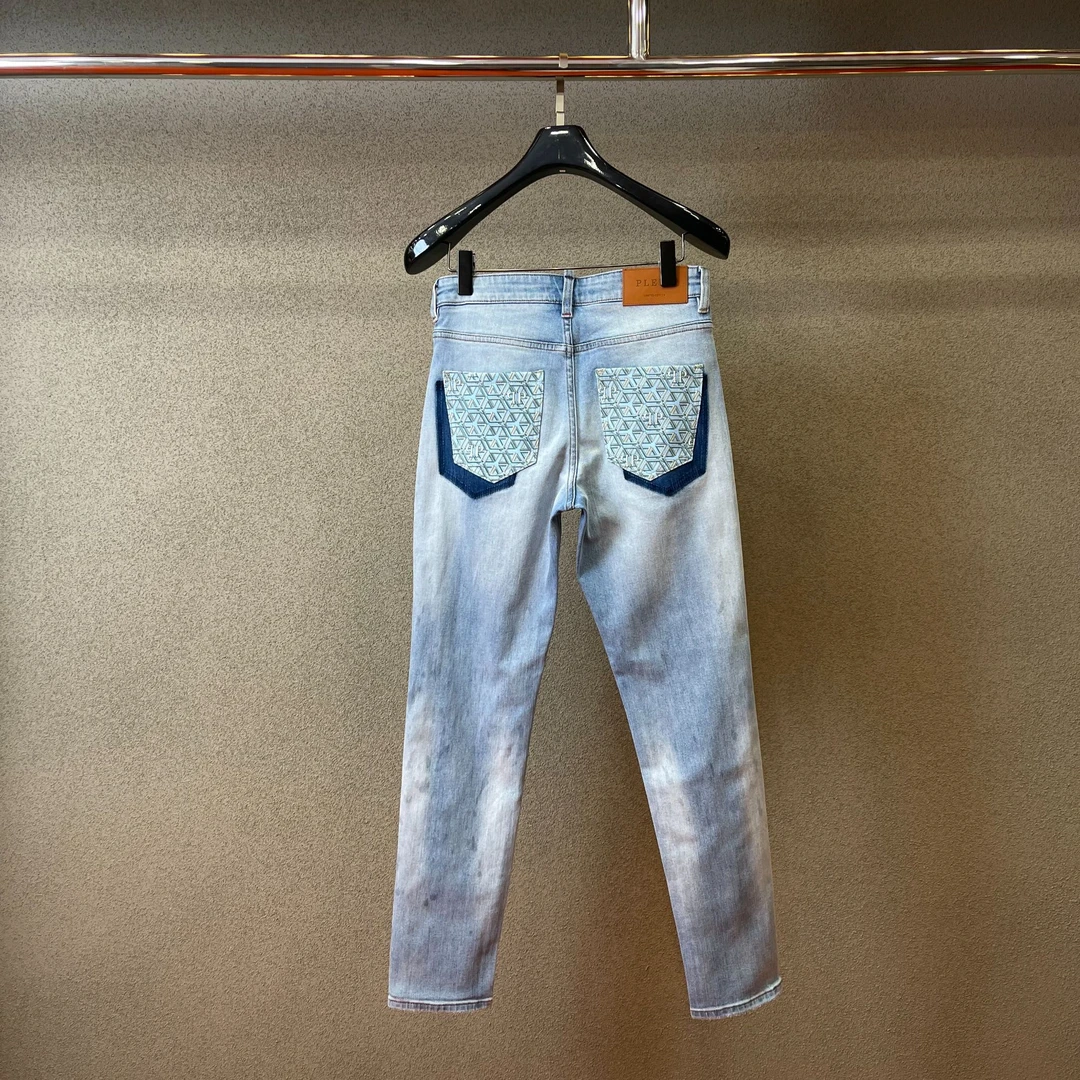 PLIPHPP PLEPN正品PP奢潮重工洗水简约风男士修身直筒牛仔裤9981