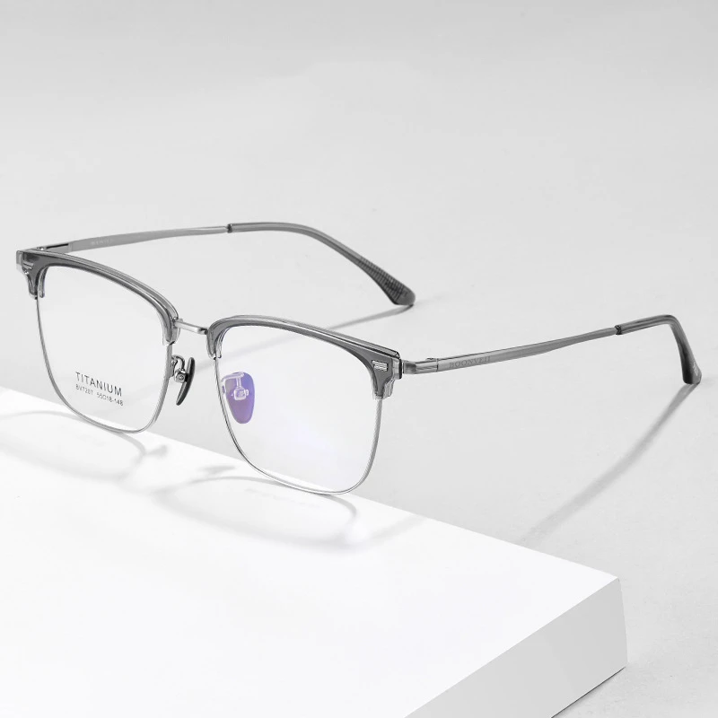 {149面宽眉毛框}品质大脸眉毛框近视眼镜框男超轻板材纯钛镜架