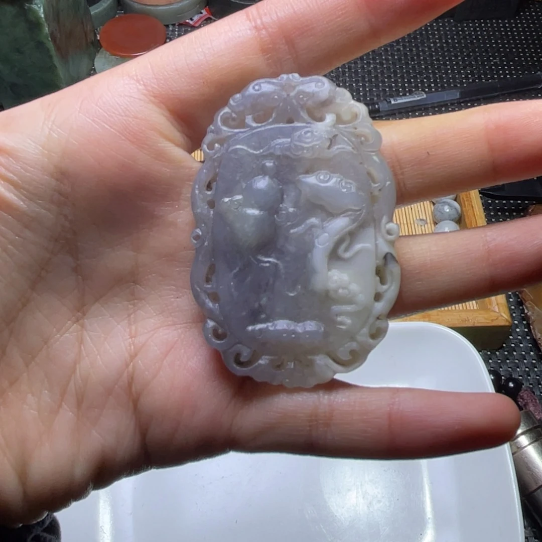 未镶嵌和田玉珠宝半成品烟紫