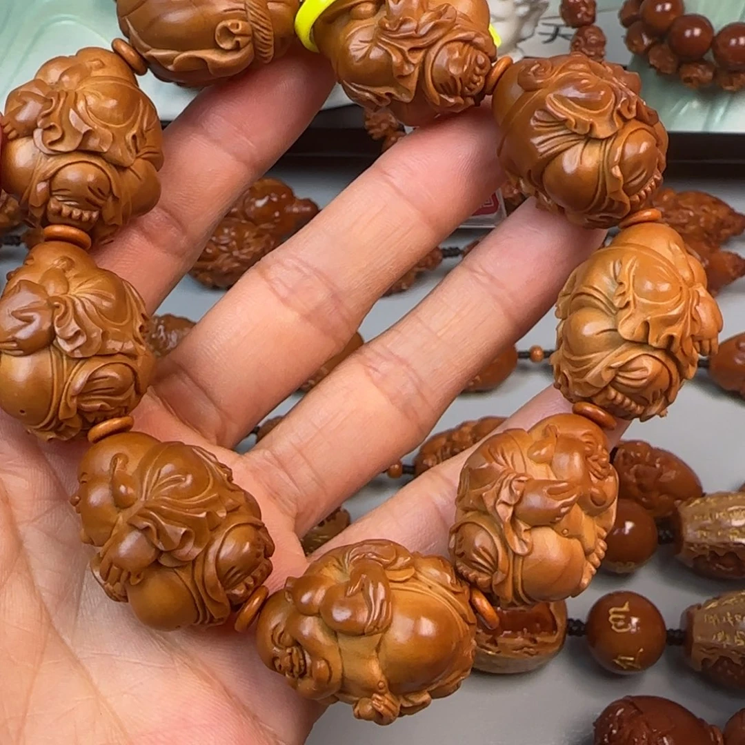 橄榄核手串/手链2.4尺寸油核八宝胖弥勒