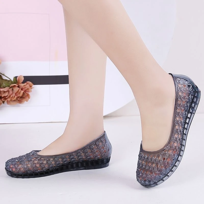 凉鞋女水晶时尚百搭防滑耐磨果冻透明雨季夏季外穿舒适网鞋凉拖鞋