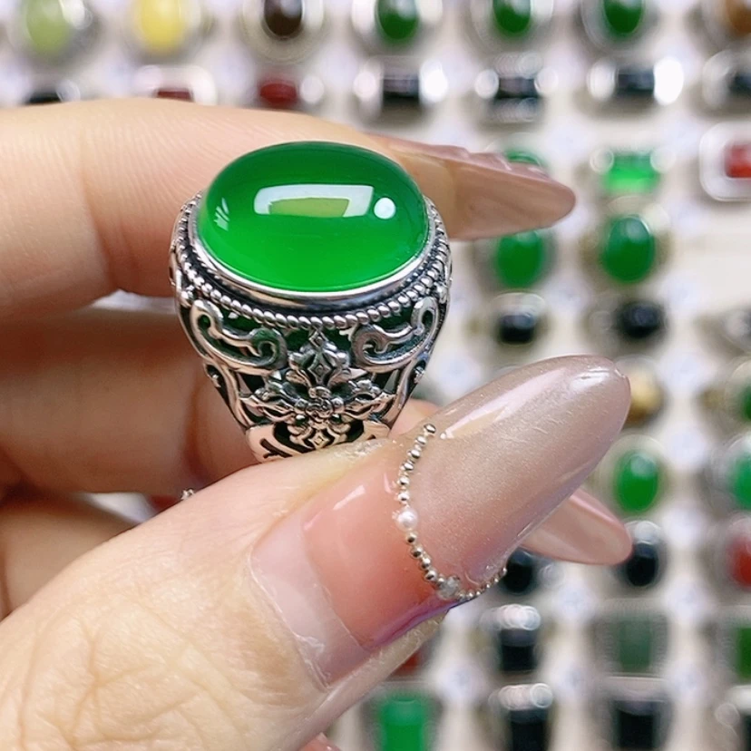 【闪购商品】玛瑙/玉髓戒指银S925镶嵌冉**哥