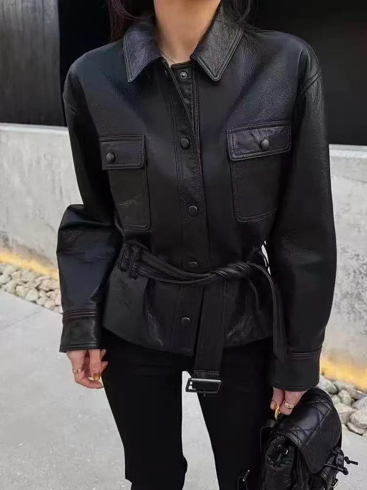 2025春季新款皮衣收腰休闲短款外套女