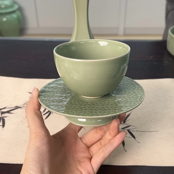 龙泉云间青瓷小米茶器