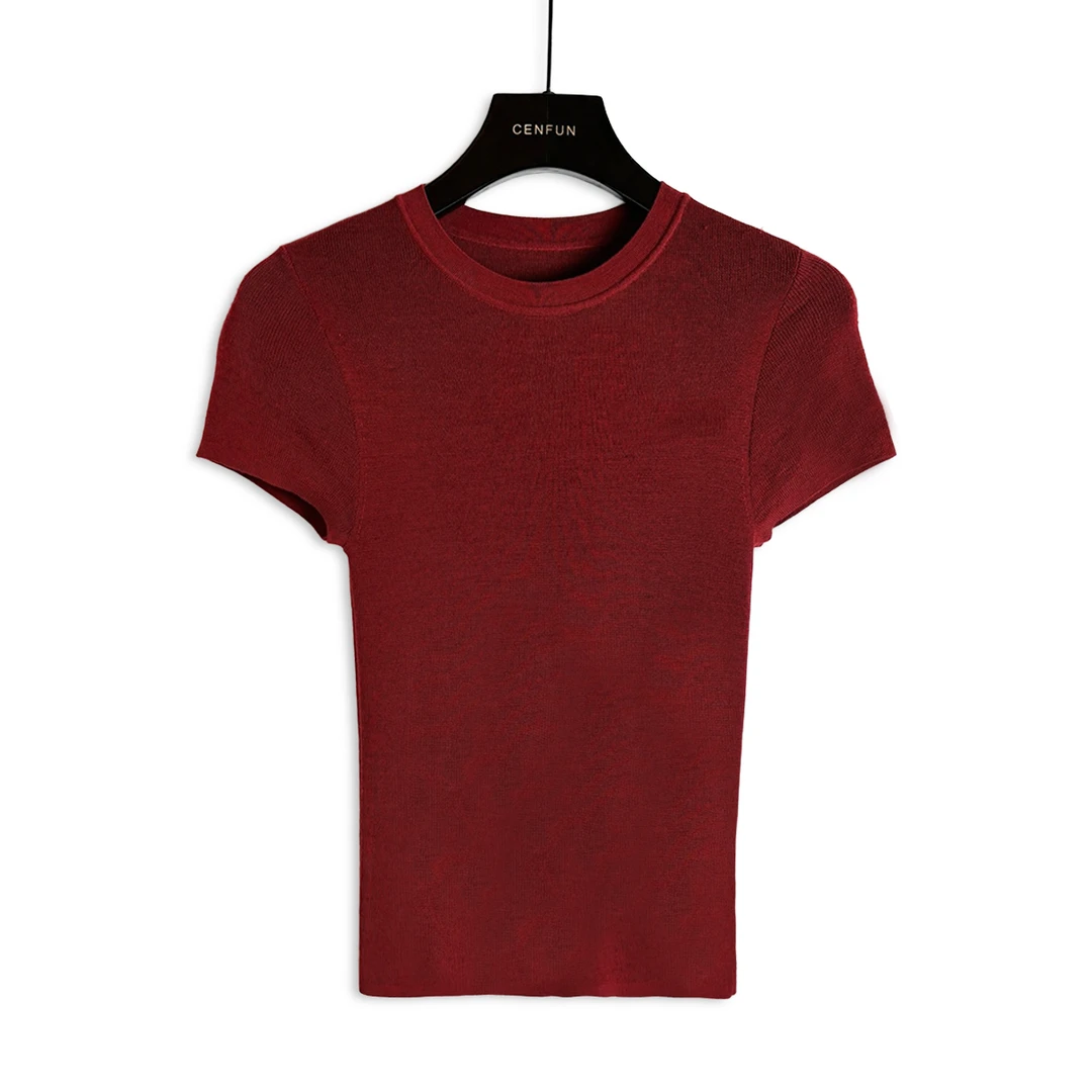 【CENFUN】52*2025高奢定制上衣女装短袖A22058