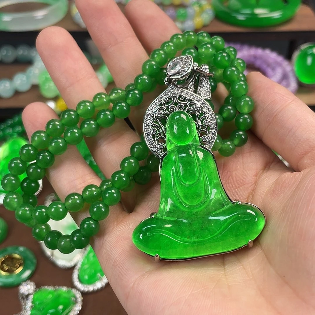 颈饰未镶嵌翡翠毛衣链