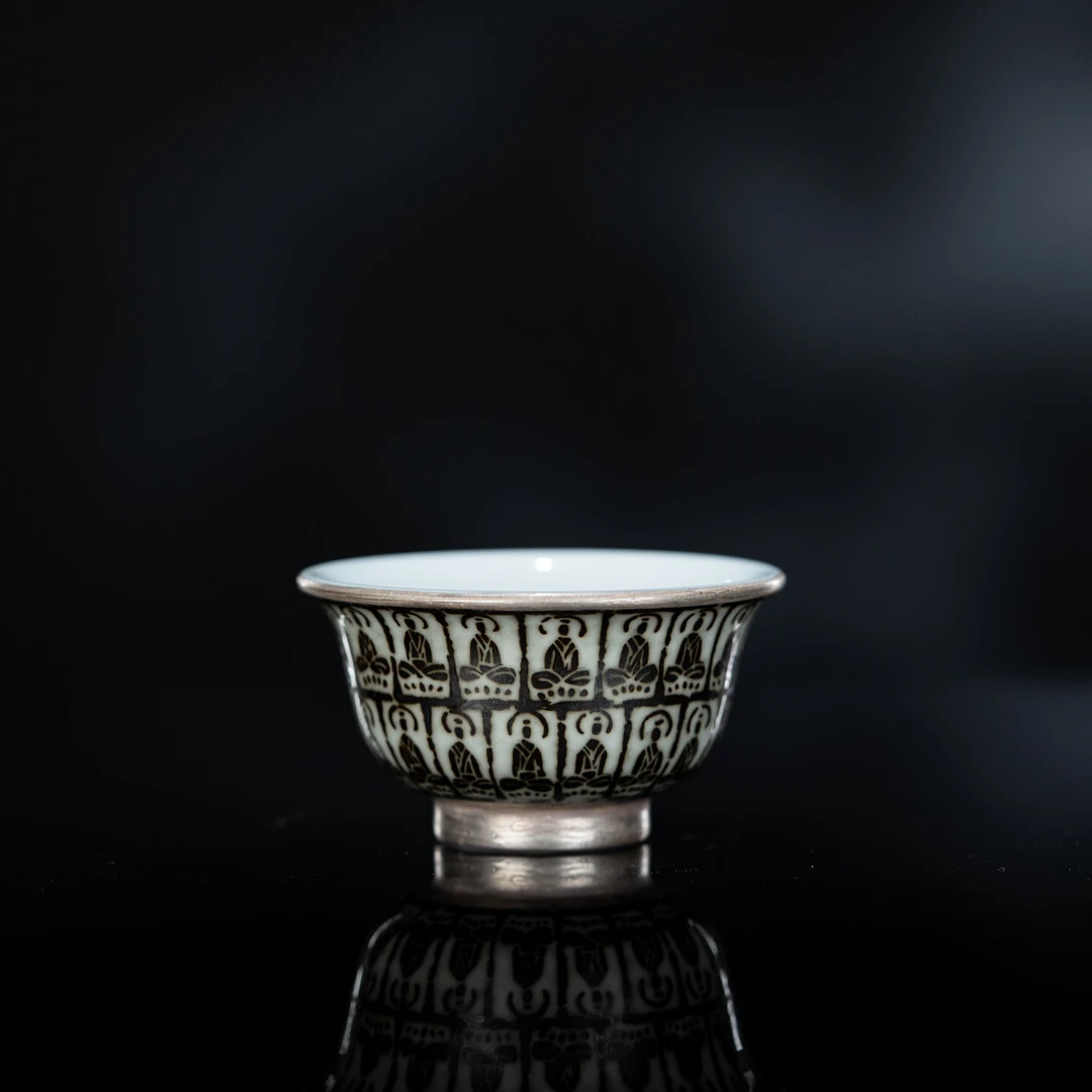 【一拓天成】墨拓千佛迷你压手杯50cc 瓷器家用茶具YTTC15