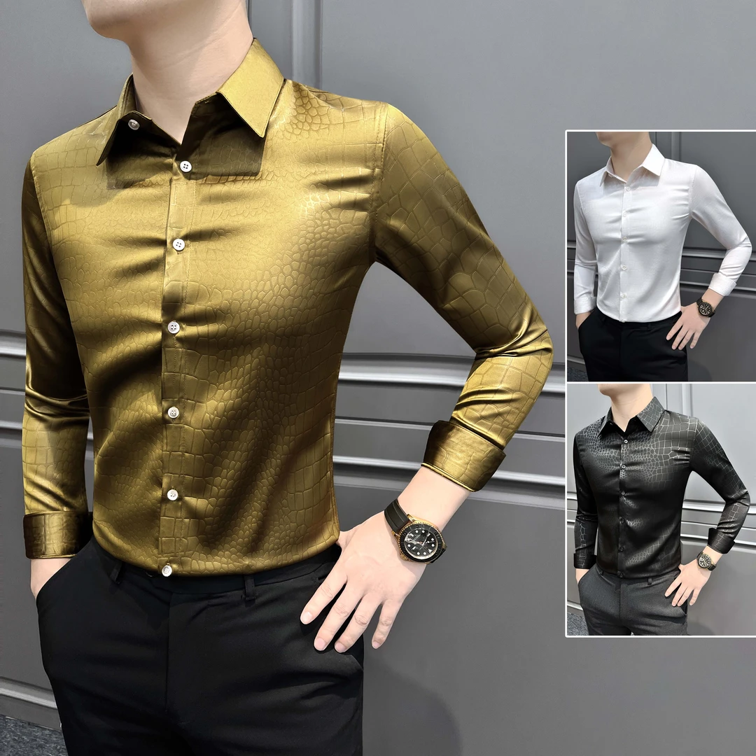 花衬衫长袖男款新款2025爆款网红洋气炸街老钱风男装高级感衬衣男