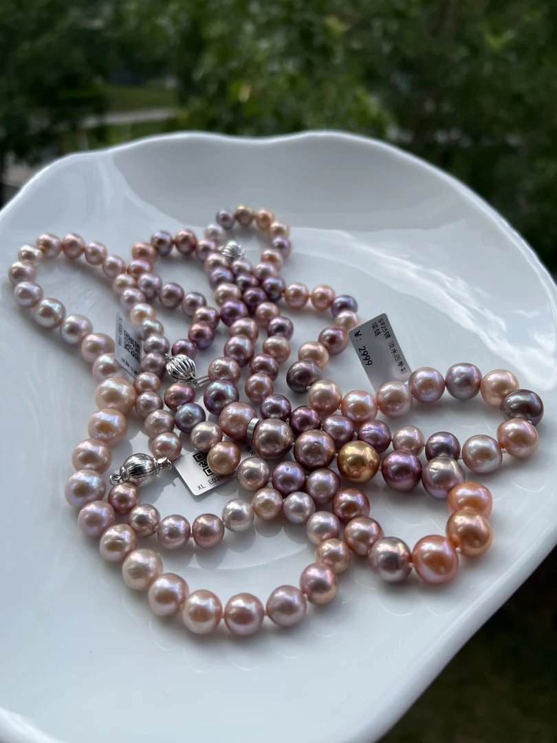 S925银 淡水四季彩项链 9-11mm (悦己) 多样性发一  E20