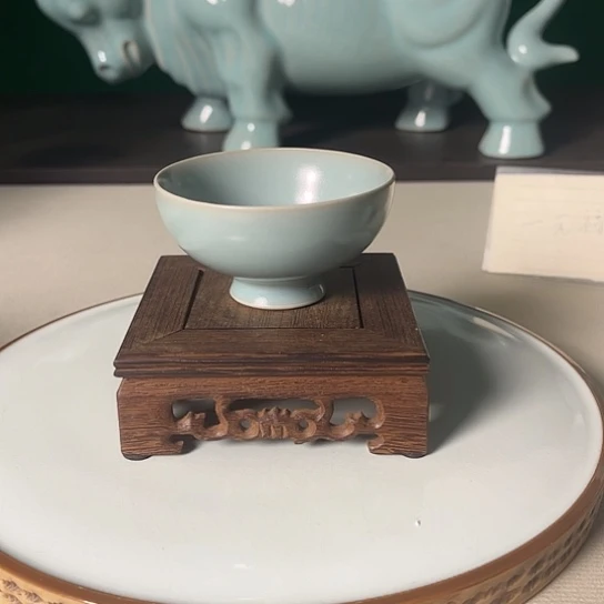 青焱汝瓷高足碗杯边远自yun