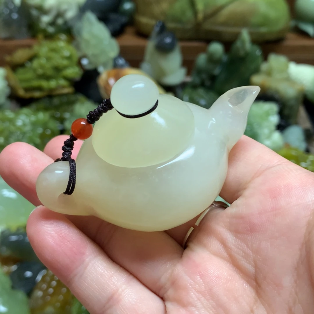 未镶嵌岫玉手把手把